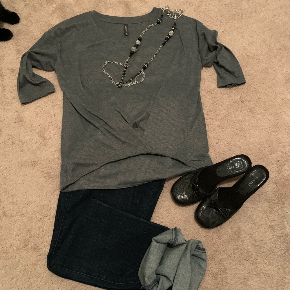 Grey waist length top